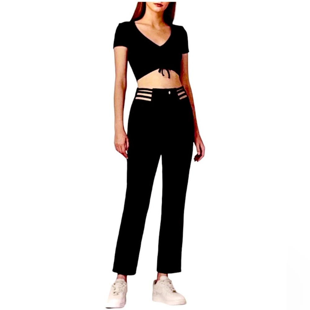 Simple Society Cutout Black Jeans